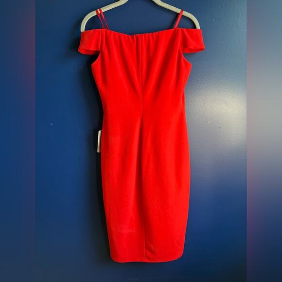 Eliza J Red Off-Shoulder Sheath Cocktail Dress size 6 - Picture 8 of 11